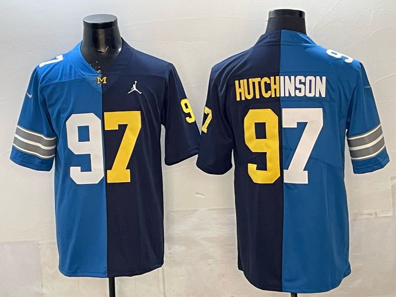 Men 2025 Detroit Lions #97 Hutchinson Blue black Limited NFL Jersey style 051->nfl hats->Sports Caps